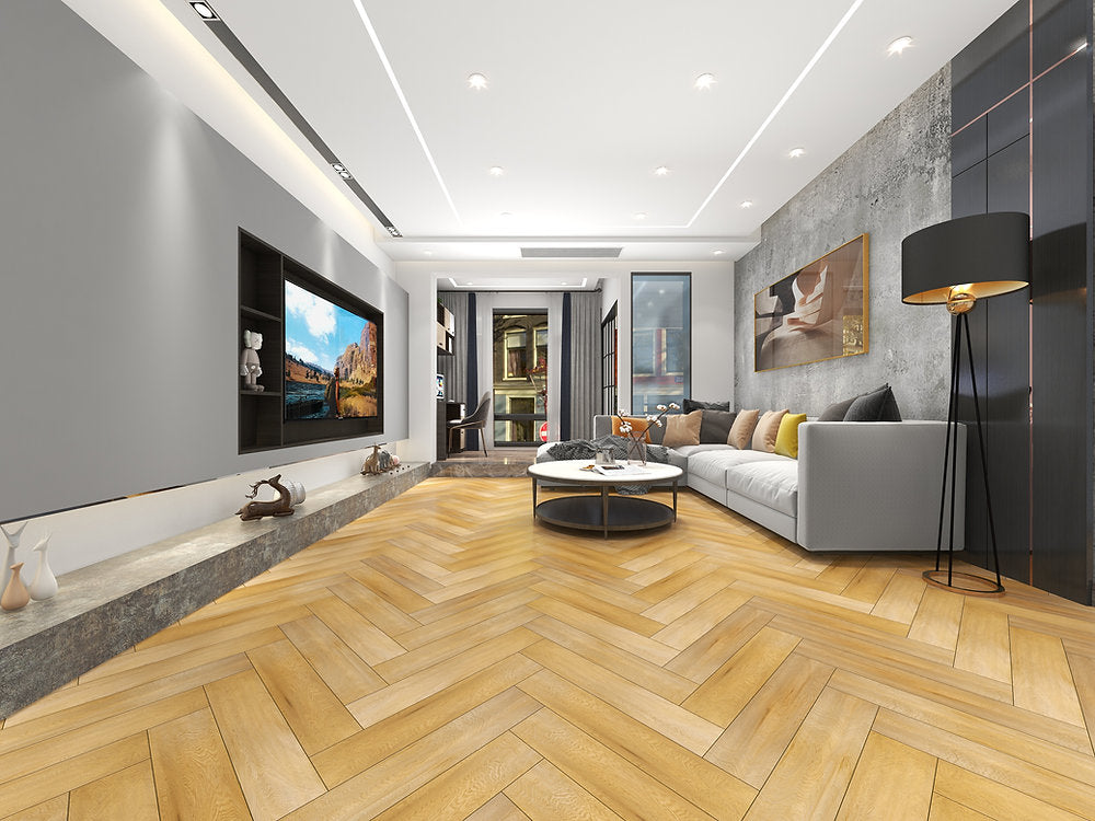 Sandy Breeze | vinyl flooring | Herringbone Wood Grain Series, Vinyl Plank | EUROLUX